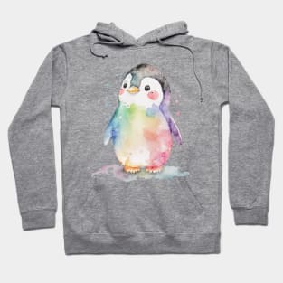 cute baby penguin watercolor Hoodie